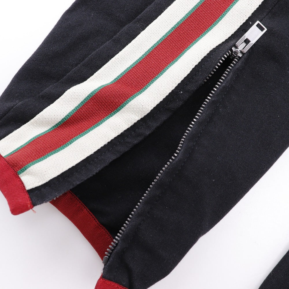 GUCCI Pants 495695 Cotton, Polyurethane black 18Stainless Steel Sideline gabardine stretch pants mens 46 Used