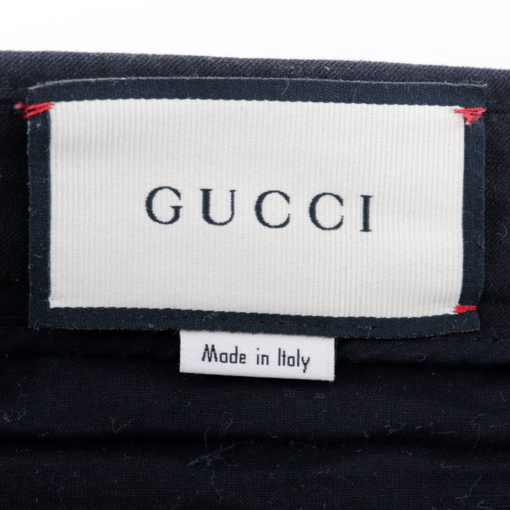 GUCCI Pants 495695 Cotton, Polyurethane black 18Stainless Steel Sideline gabardine stretch pants mens 46 Used