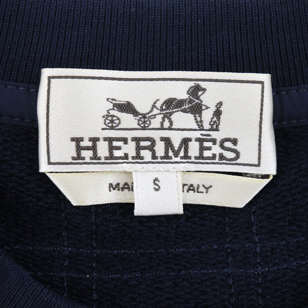 HERMES sweat cotton black Short sleeve mens S Used