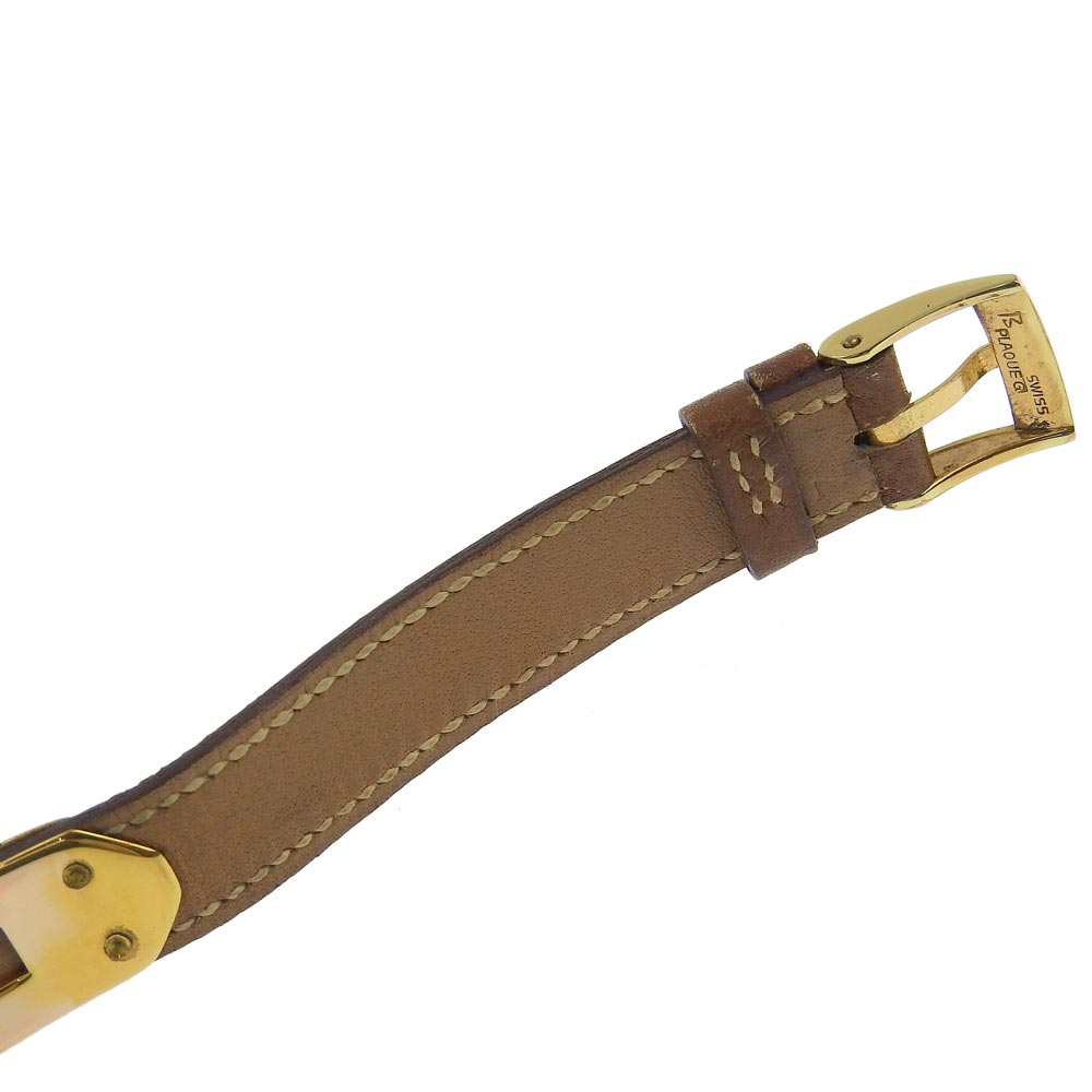 HERMES Watches Quartz Plated Gold , Leather gold vintage Kelly watch gold dial Women Used