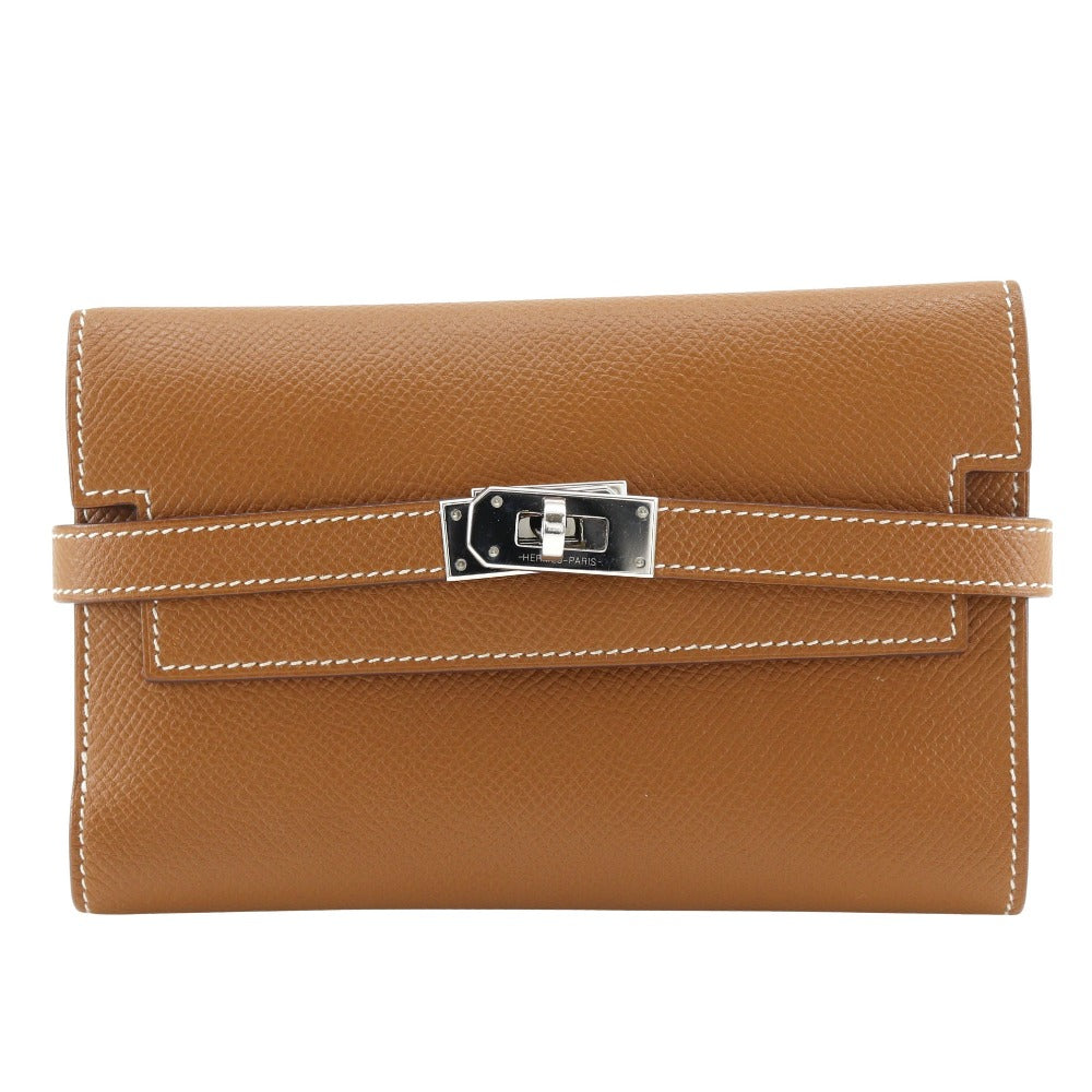 HERMES Long Wallet Purse Epsom Brown Kelly wallet medium