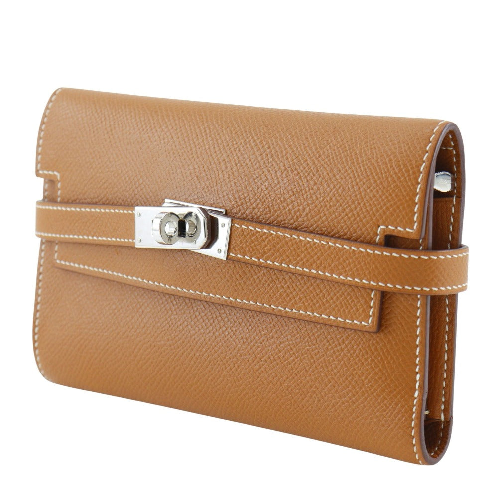 HERMES Long Wallet Purse Epsom Brown Kelly wallet medium