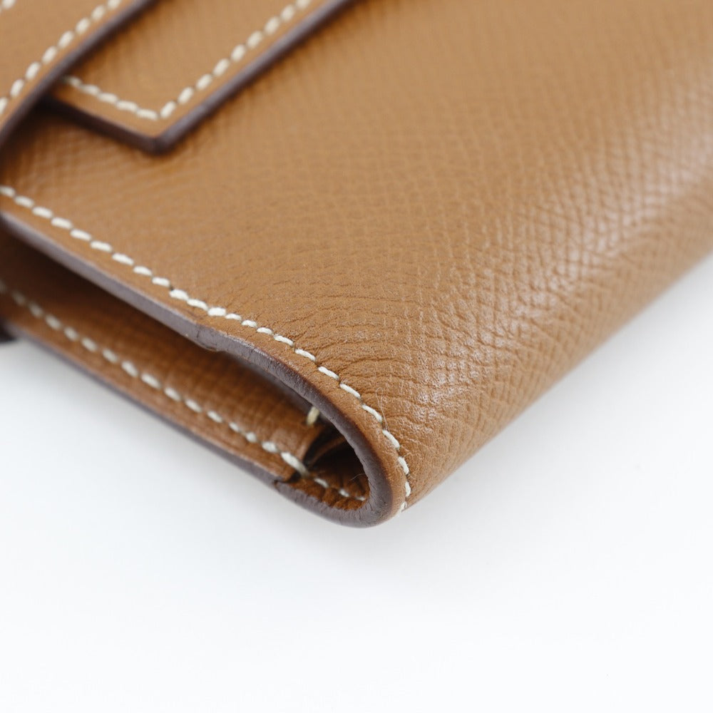 HERMES Long Wallet Purse Epsom Brown Kelly wallet medium