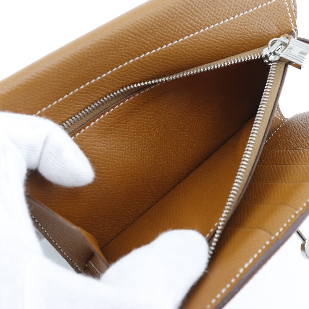 HERMES Long Wallet Purse Epsom Brown Kelly wallet medium