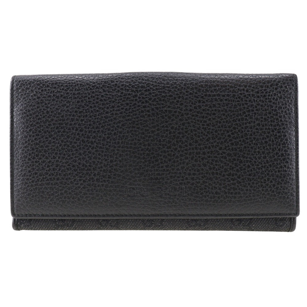 GUCCI Long Wallet Purse 143391 leather black unisex(Unisex) Used