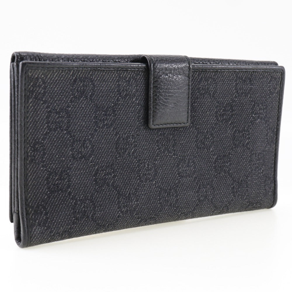 GUCCI Long Wallet Purse 143391 leather black unisex(Unisex) Used
