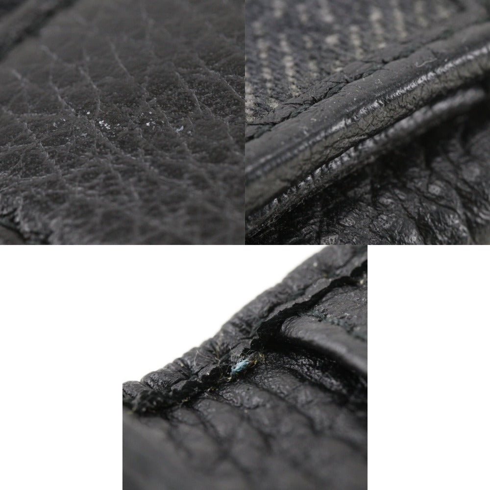 GUCCI Long Wallet Purse 143391 leather black unisex(Unisex) Used