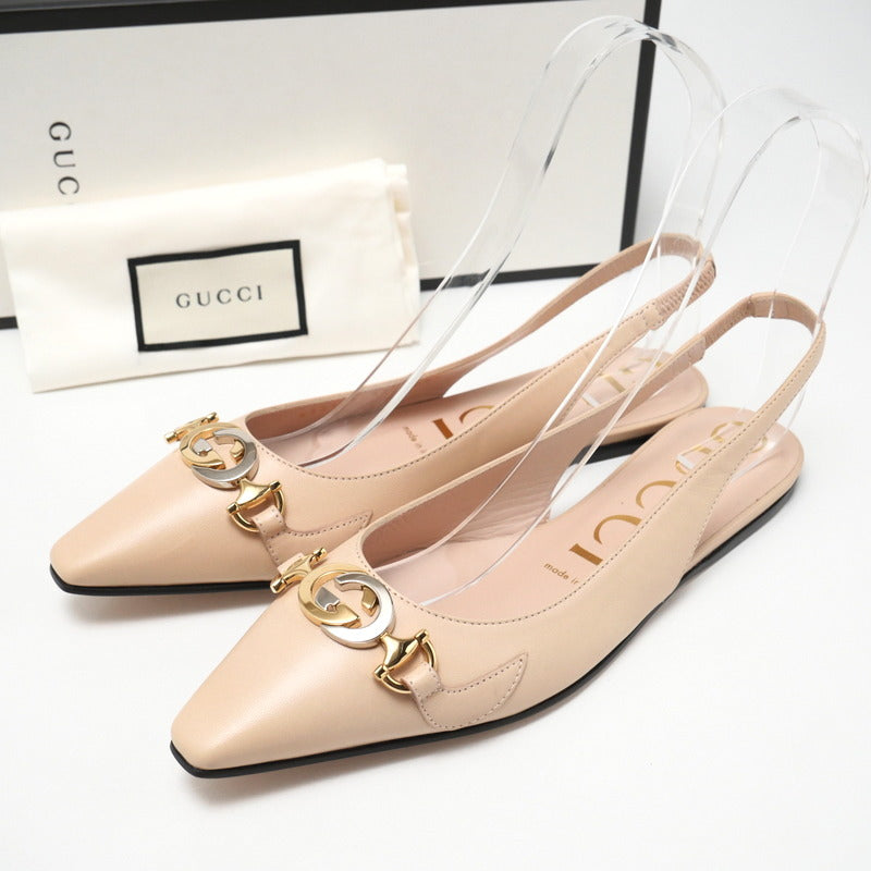 GUCCI pumps 626725 leather beige 37