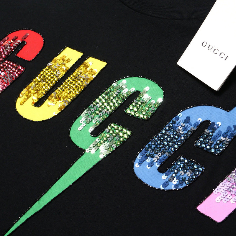 GUCCI Short sleeve T-shirt 539081 cotton black M（170/92Y）