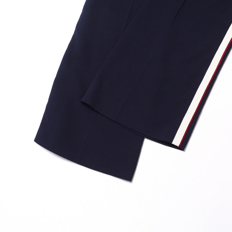 GUCCI Pants 524709 97% rayon, 3% polyurethane Navy/White x Bordeaux 42