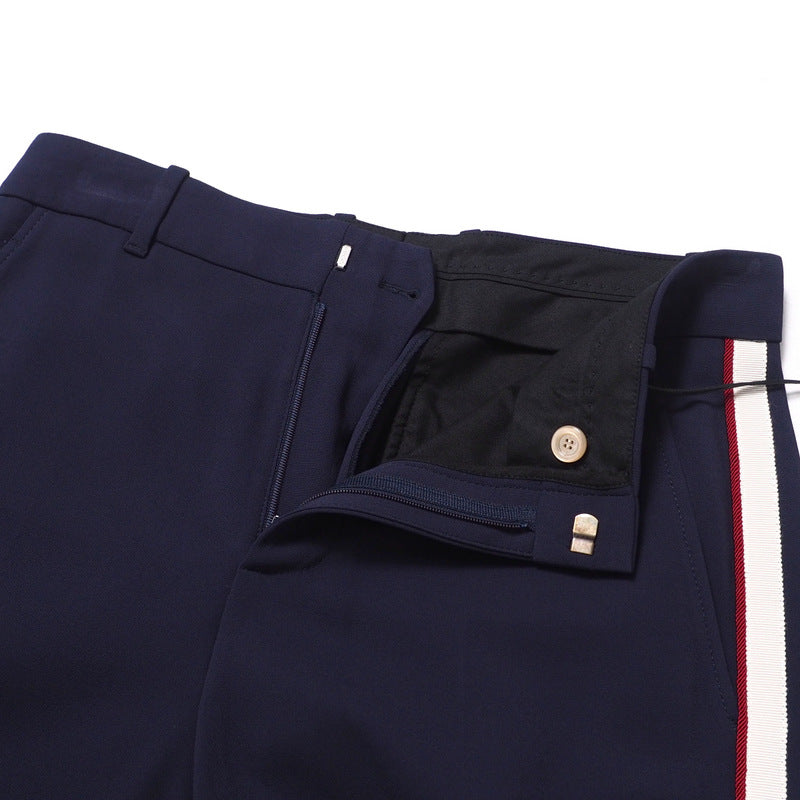 GUCCI Pants 524709 97% rayon, 3% polyurethane Navy/White x Bordeaux 42