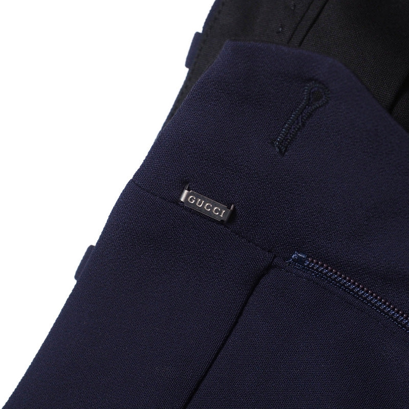 GUCCI Pants 524709 97% rayon, 3% polyurethane Navy/White x Bordeaux 42