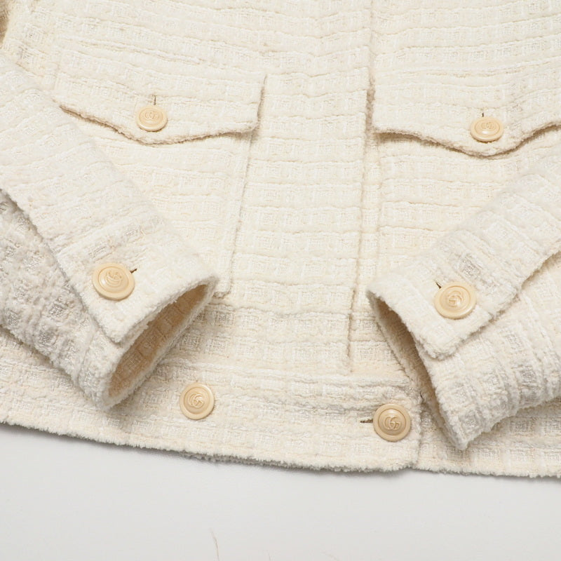 GUCCI Jacket 721995 tweed Ivory 40
