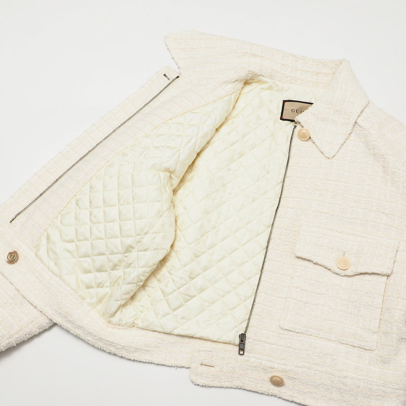 GUCCI Jacket 721995 tweed Ivory 40