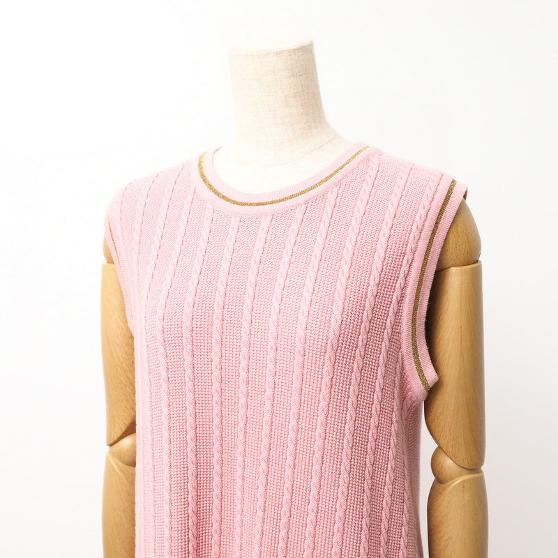 GUCCI one piece 658350 knit Pink / Gold S