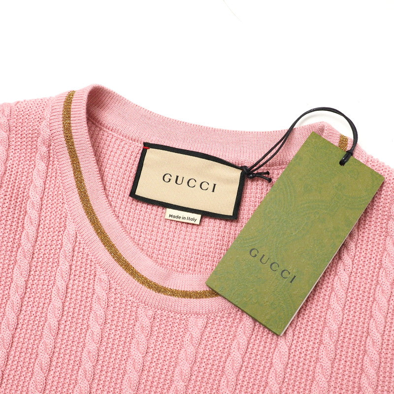 GUCCI one piece 658350 knit Pink / Gold S