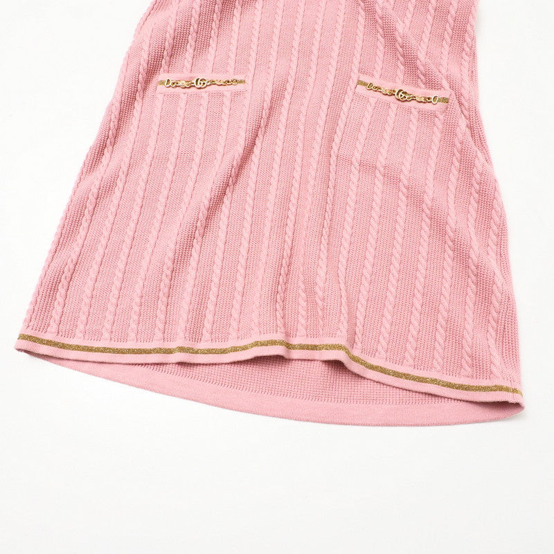 GUCCI one piece 658350 knit Pink / Gold S