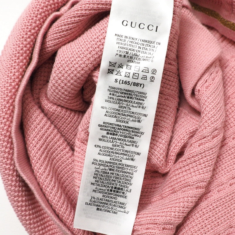 GUCCI one piece 658350 knit Pink / Gold S