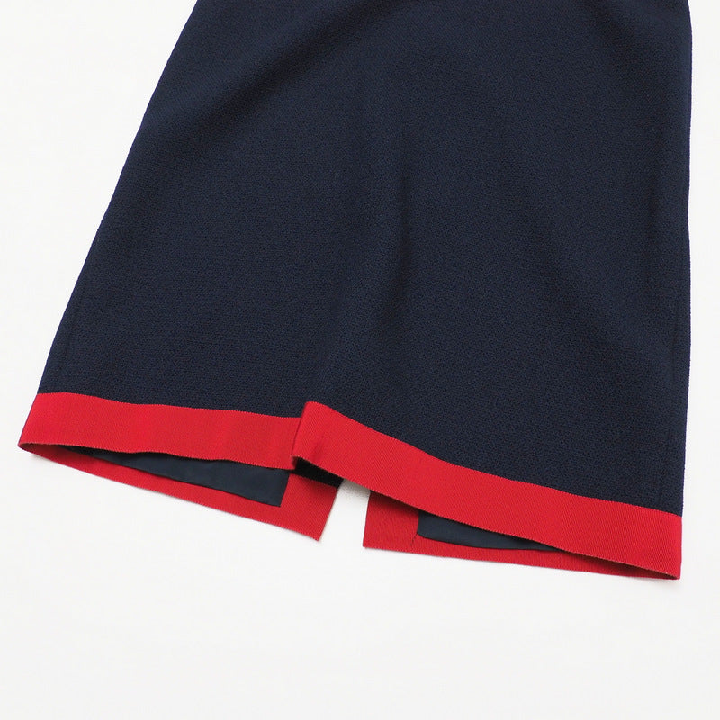 GUCCI one piece 550784 86% wool, 14% nylon Navy x red 42