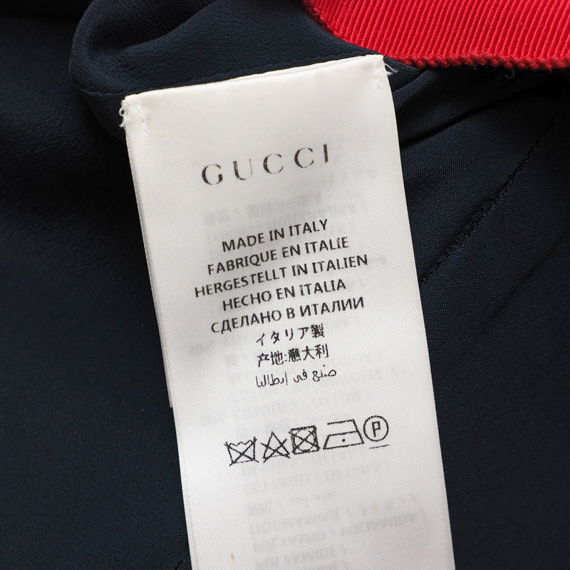 GUCCI one piece 550784 86% wool, 14% nylon Navy x red 42