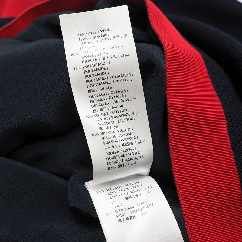 GUCCI one piece 550784 86% wool, 14% nylon Navy x red 42