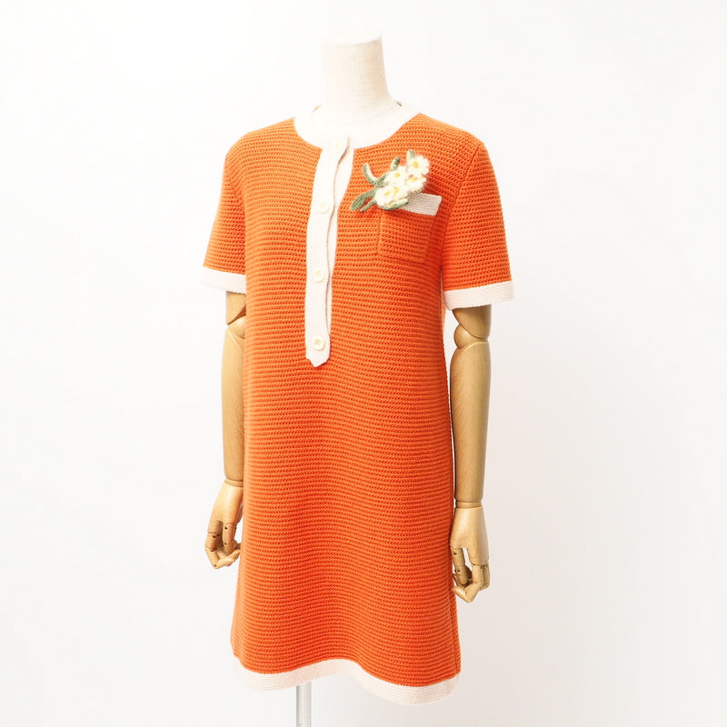 GUCCI one piece 635069 knit Orange / beige M