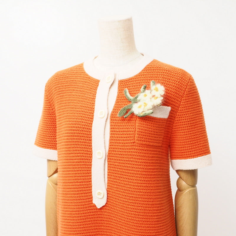 GUCCI one piece 635069 knit Orange / beige M