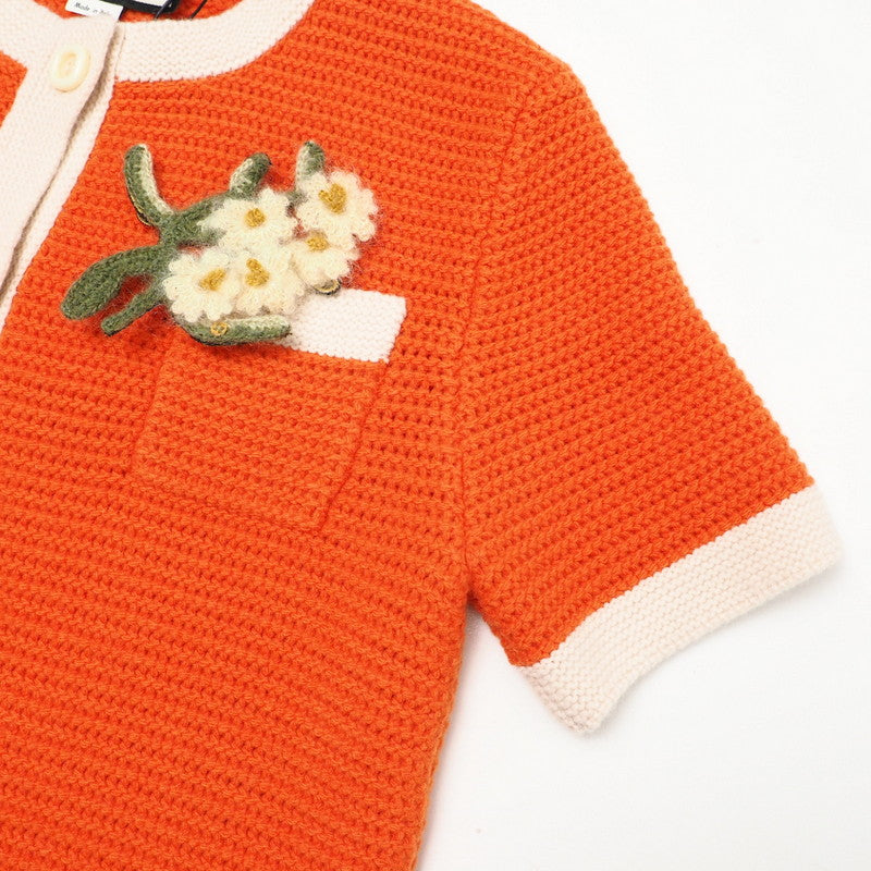 GUCCI one piece 635069 knit Orange / beige M