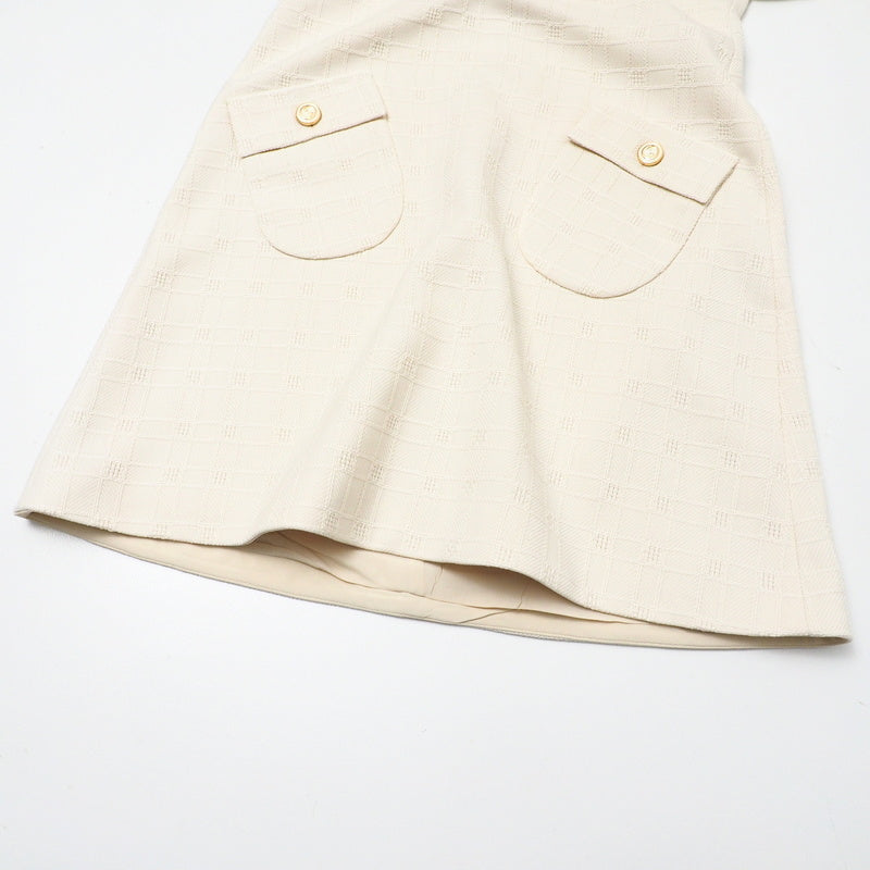 GUCCI one piece 631480 tweed Ivory 42