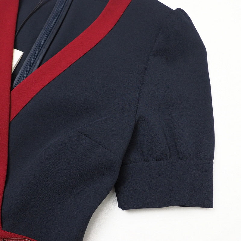 GUCCI one piece 598884 Rayon Navy / Bordeaux XS