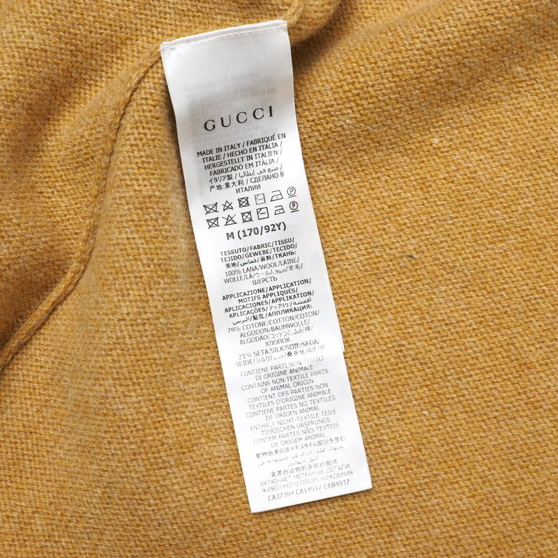 GUCCI cardigan 635162 wool mustard With Brooch Oversize M (170/92Y)