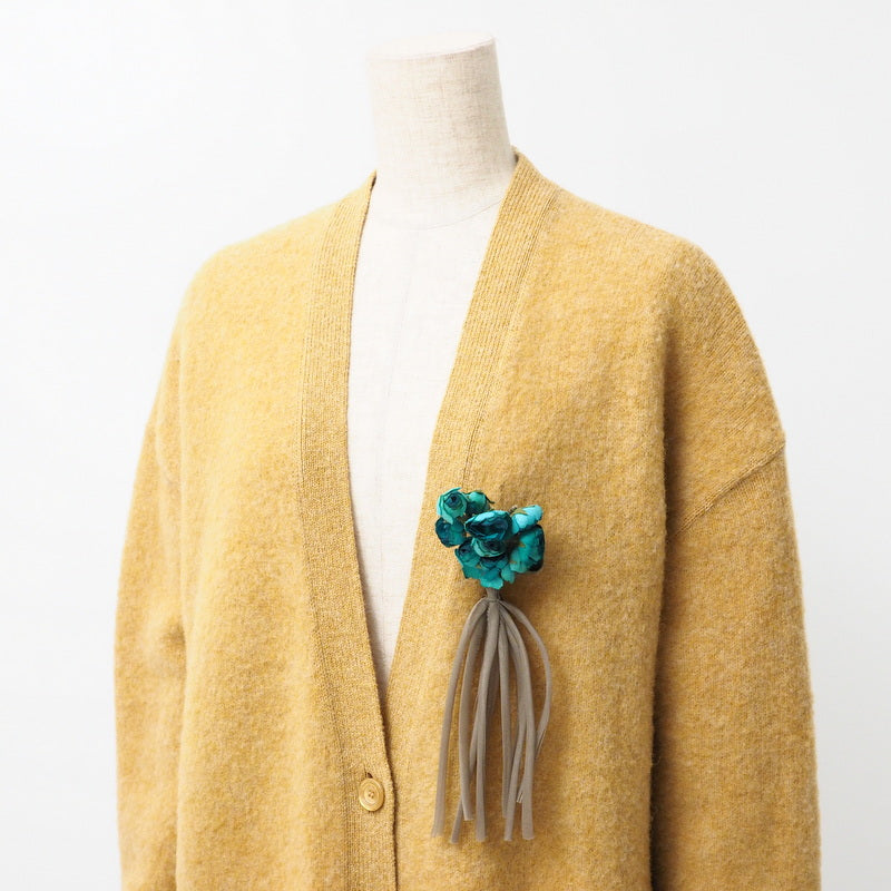 GUCCI cardigan 635162 wool mustard With Brooch Oversize M (170/92Y)