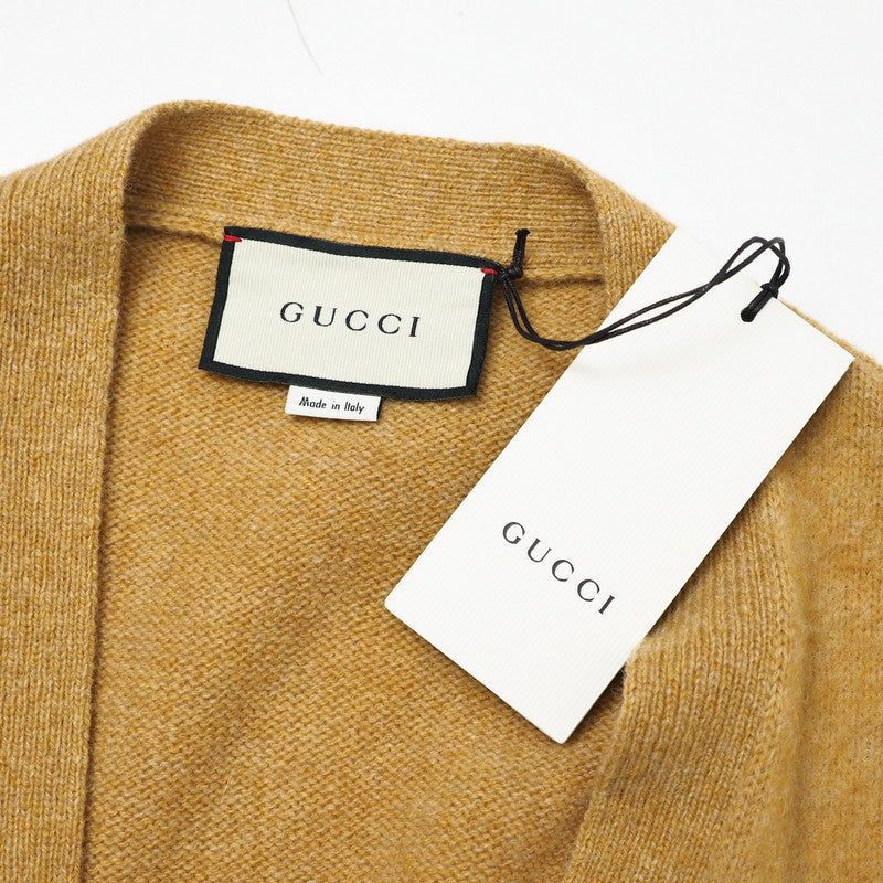 GUCCI cardigan 635162 wool mustard With Brooch Oversize M (170/92Y)
