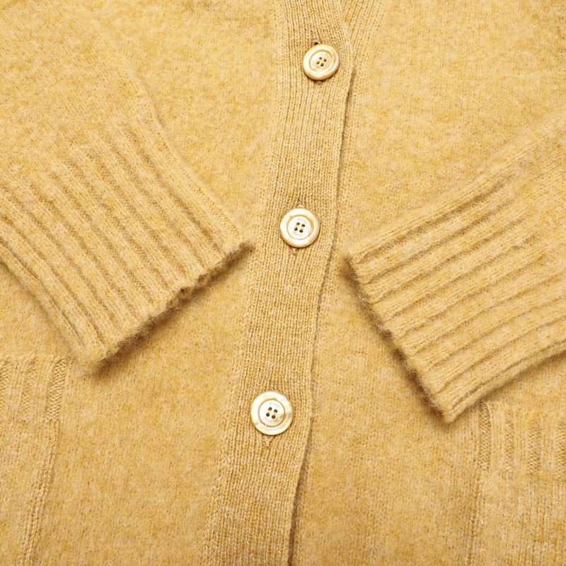 GUCCI cardigan 635162 wool mustard With Brooch Oversize M (170/92Y)