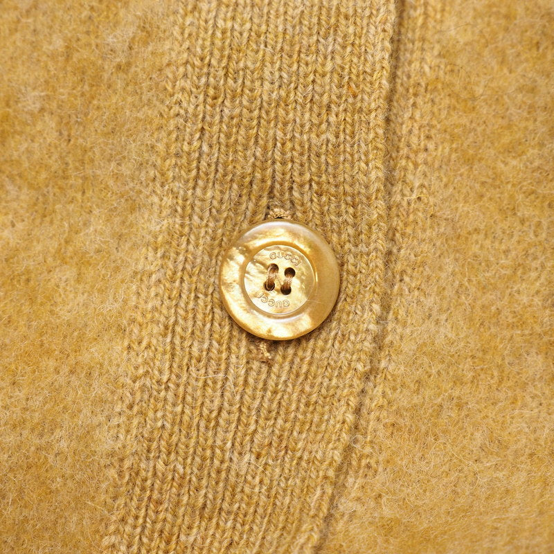 GUCCI cardigan 635162 wool mustard With Brooch Oversize M (170/92Y)