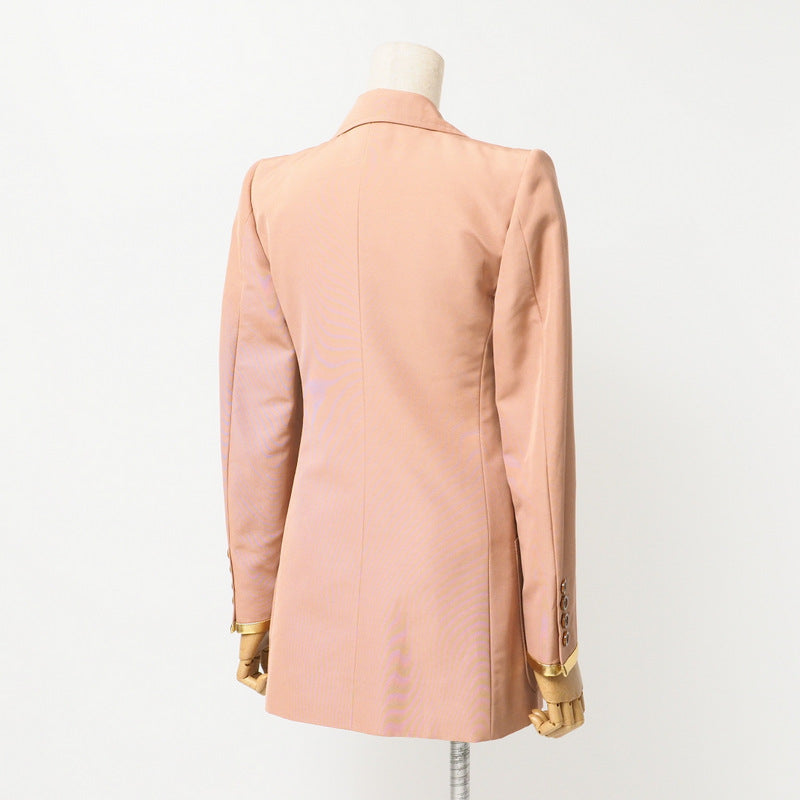 GUCCI tailored jacket 621256 55% cotton, 45% rayon Pink/Black/Gold 38（160/84Y）