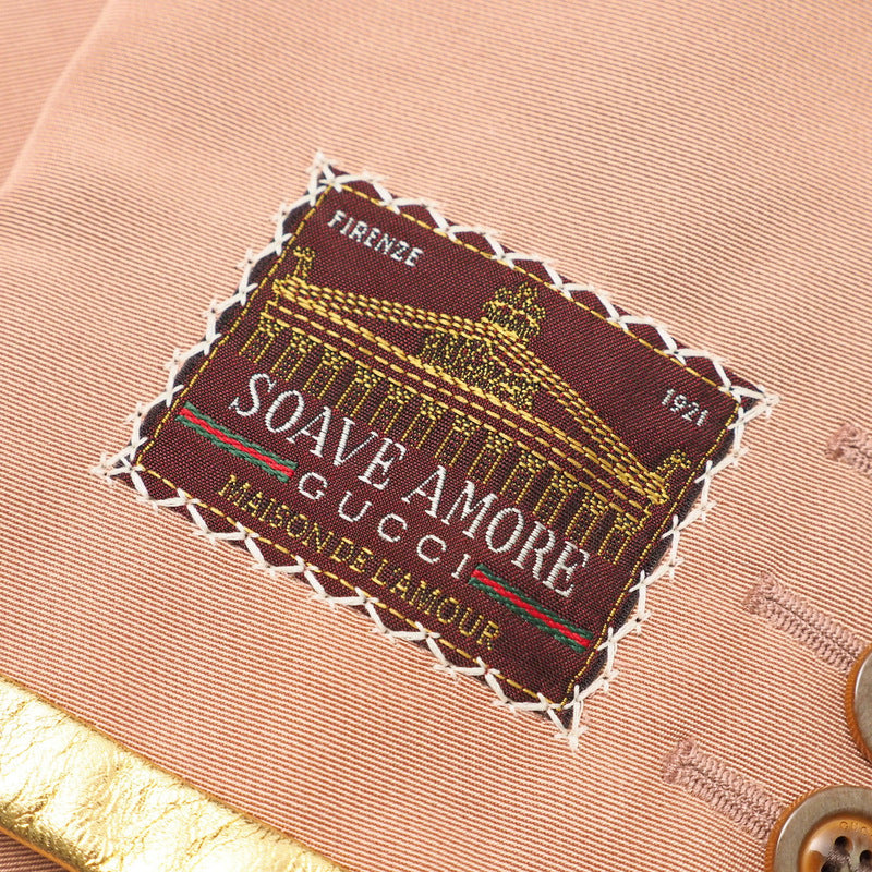 GUCCI tailored jacket 621256 55% cotton, 45% rayon Pink/Black/Gold 38（160/84Y）