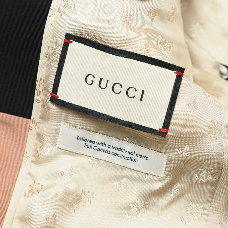 GUCCI tailored jacket 621256 55% cotton, 45% rayon Pink/Black/Gold 38（160/84Y）