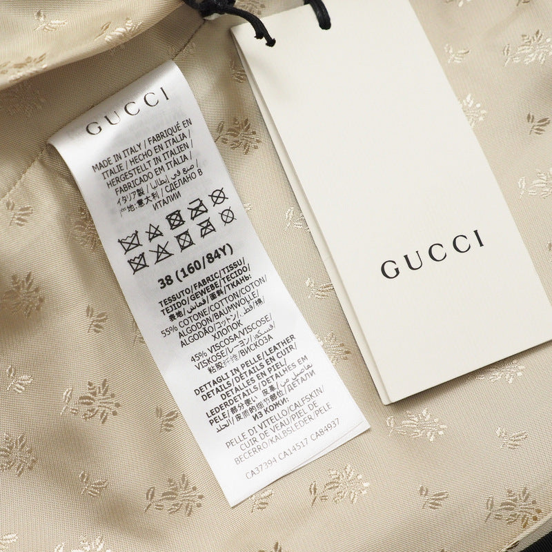 GUCCI tailored jacket 621256 55% cotton, 45% rayon Pink/Black/Gold 38（160/84Y）