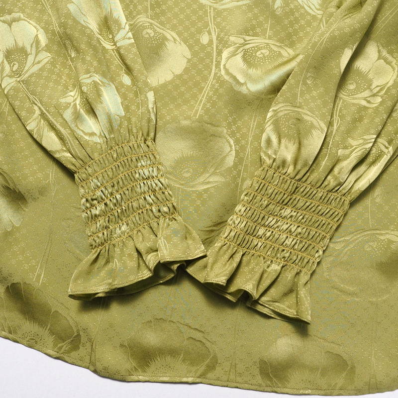 GUCCI blouse 592453 silk green 42