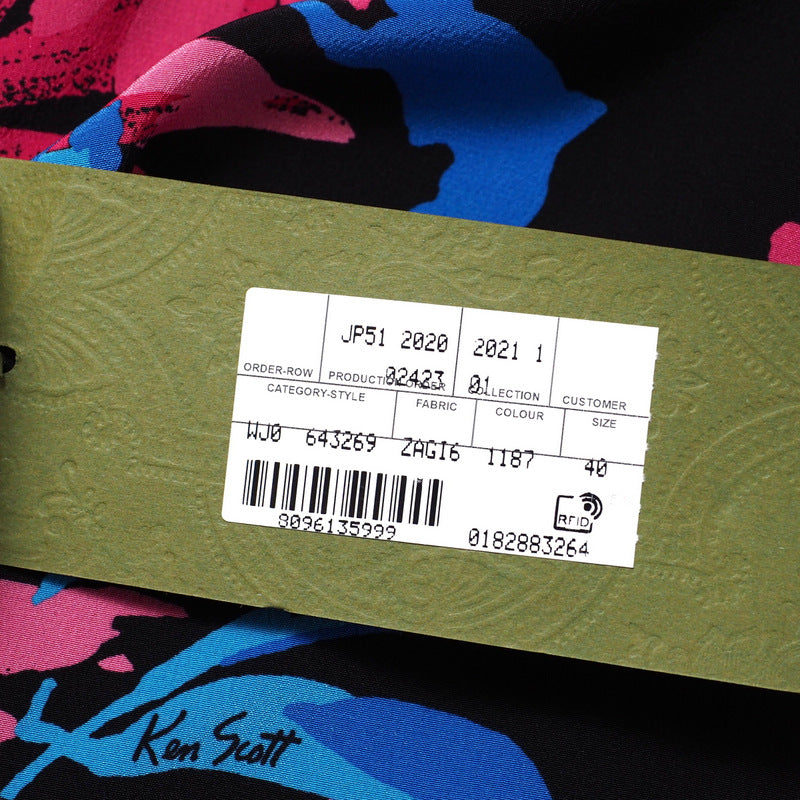 GUCCI blouse silk Pink/Black/Blue 40（165/88Y）