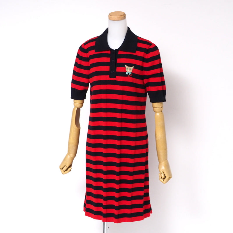GUCCI one piece 657895 cotton Navy / Red M