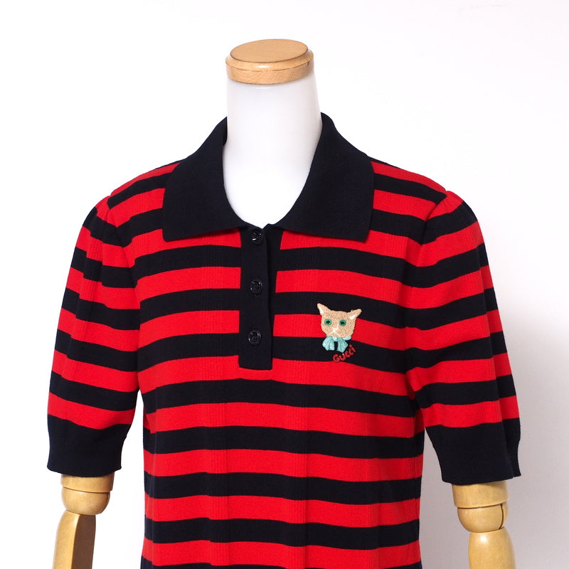 GUCCI one piece 657895 cotton Navy / Red M