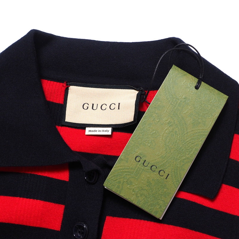 GUCCI one piece 657895 cotton Navy / Red M