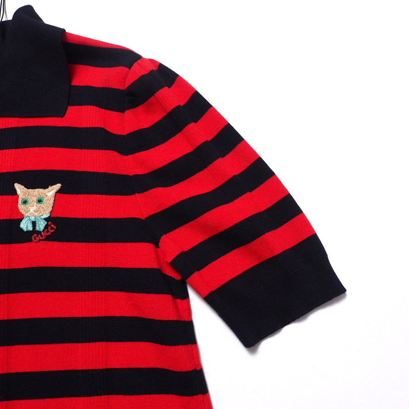 GUCCI one piece 657895 cotton Navy / Red M