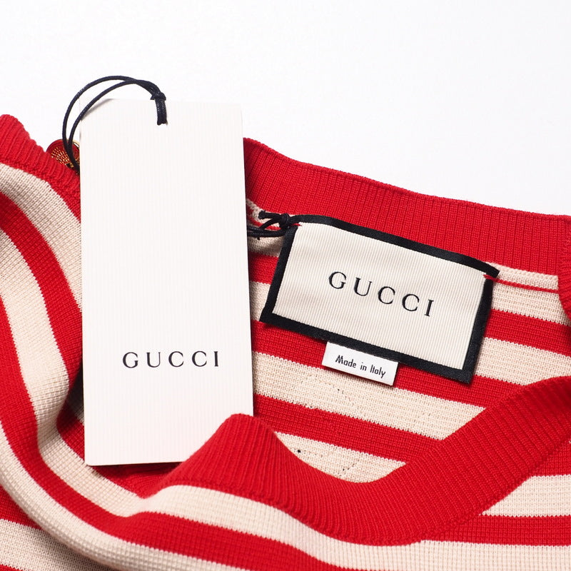 GUCCI sweater 572594 knit Beige / red M