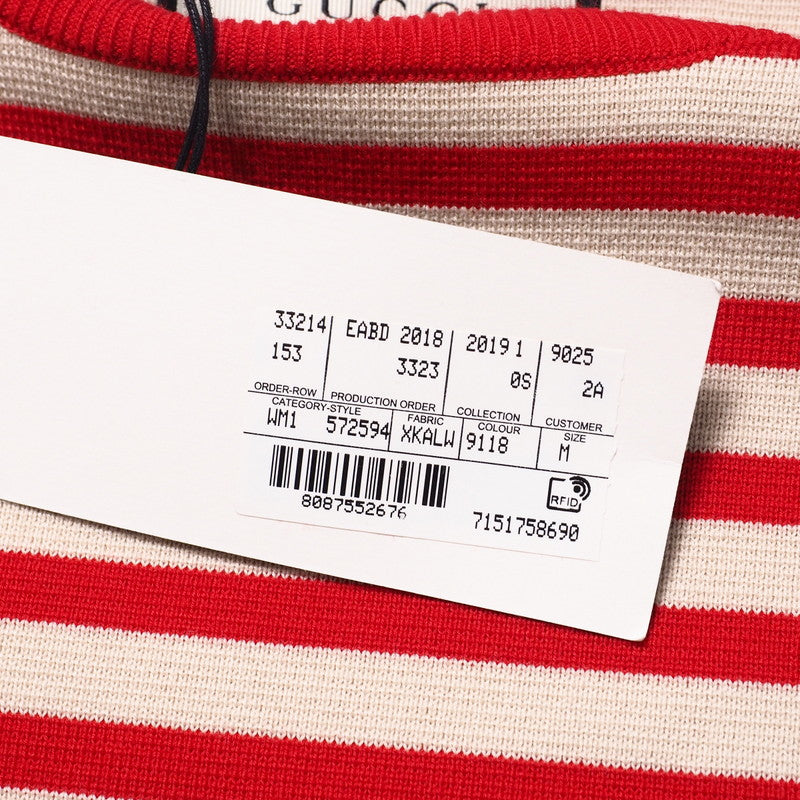 GUCCI sweater 572594 knit Beige / red M