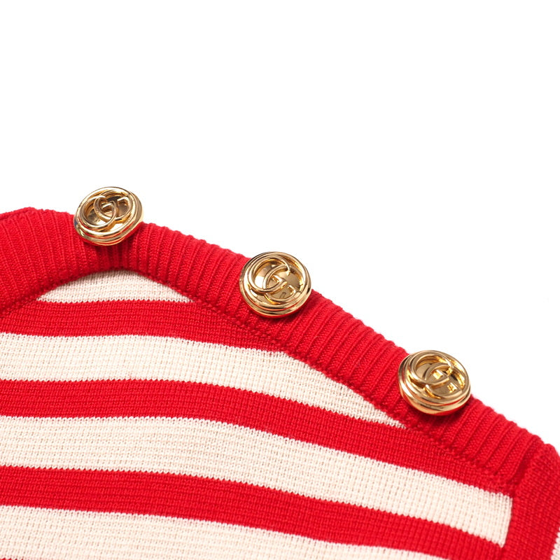 GUCCI sweater 572594 knit Beige / red M