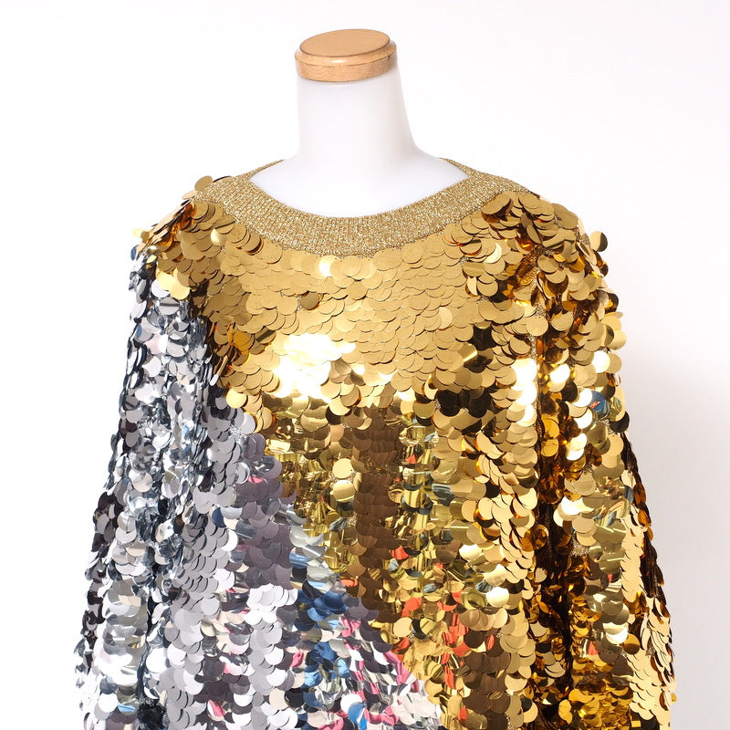 GUCCI sweater 514521 knit Silver / Gold S