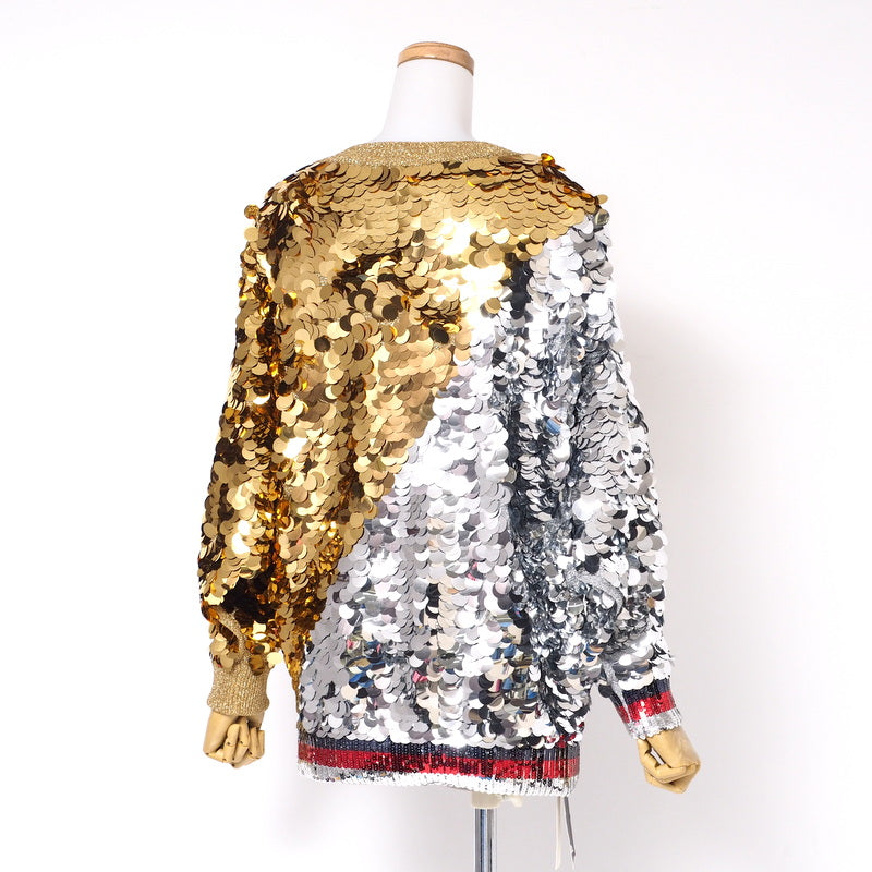 GUCCI sweater 514521 knit Silver / Gold S